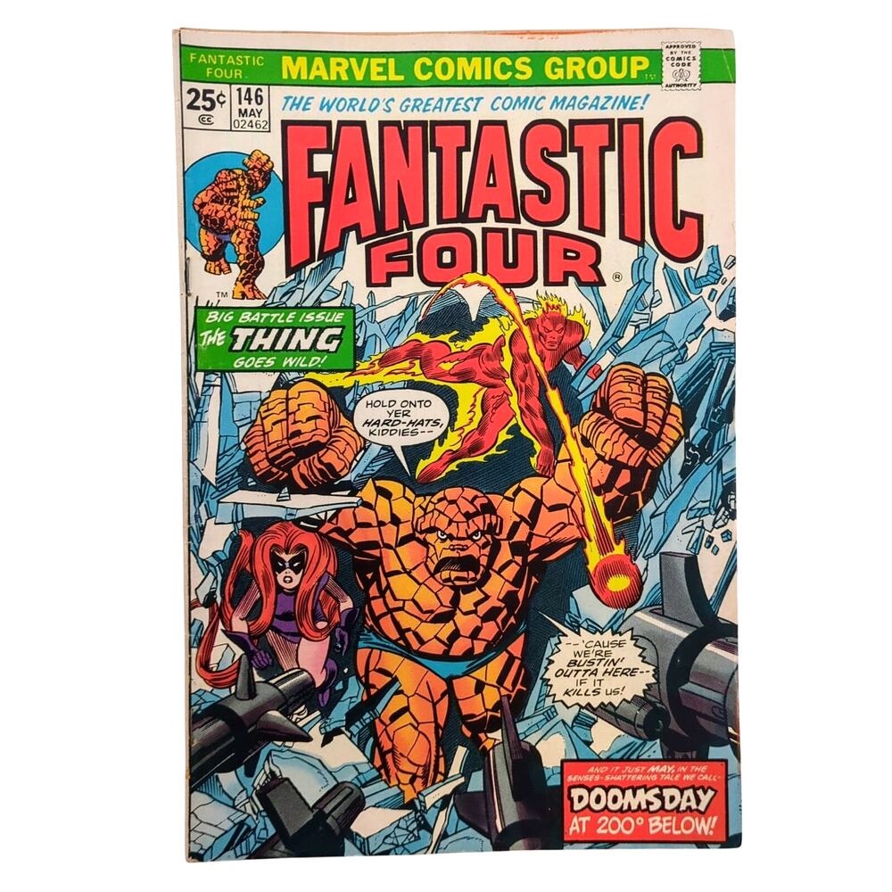 Fantastic Four 146 1974 Thing Cover Series A Marvel Value Stamp 91 Hela VG/FN